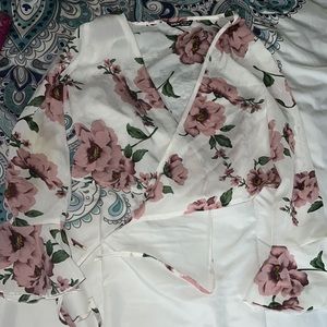 Floral tie shirt